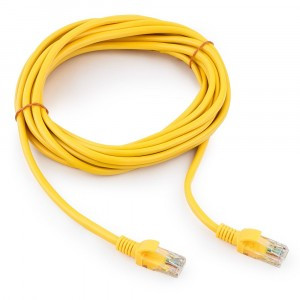Cablexpert патч-корд UTP cat5e, 5м, литой, многожильный (желтый)