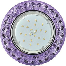 Ecola GX53 H4 LD7040 св-к Круг "Бабочки" подсветка 4K Сиреневый/Хром 35x125 FV53CBEFB (10!)