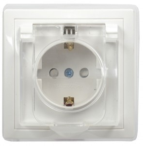 IEK КВАРТА РСбш10-3-ККБ-44 роз. СУ 1 мест. земля з/ш с кр. керамика IP44 16А бел. ERK70-K01-10-DM-44