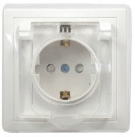 IEK КВАРТА РСбш10-3-ККБ-44 роз. СУ 1 мест. земля з/ш с кр. керамика IP44 16А бел. ERK70-K01-10-DM-44