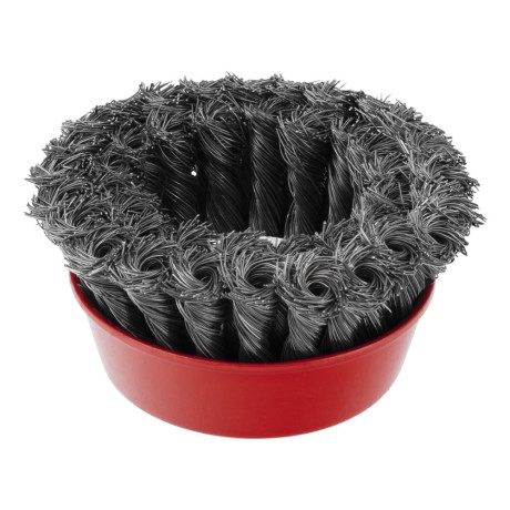 Щетка для УШМ, 100 мм, М14, "чашка", двухрядная, крученая проволока 0.35 мм Matrix