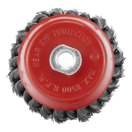 Щетка для УШМ, 100 мм, М14, "чашка", двухрядная, крученая проволока 0.35 мм Matrix