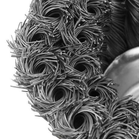 Щетка для УШМ, 100 мм, М14, "чашка", двухрядная, крученая проволока 0.35 мм Matrix