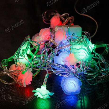 Гирлянда LED NLXD- 9 18 ламп прозрачный провод роза