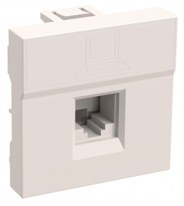 IEK ПРАЙМЕР РКИ-20-00-П роз. СУ 1 мест. комп. RJ-45 UTP кат.5e (на 2 модуля) серия 45х45 белая CKK-4