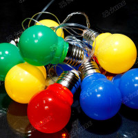 Гирлянда светодиодная ЛАМПОЧКА ЦВЕТНЫЕ /H-10см, 10 лампочек,провод "леска"/