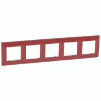 IEK ETIKA рамка СУ 5 мест. красный 672535