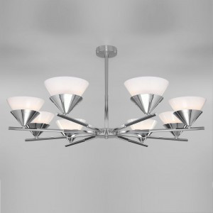 Eurosvet люстра E27 8x60W 880х0х400 металл белый/хром/глянцевый белый Rylee 70138/8 a057600