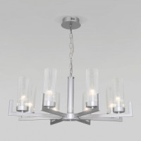 EUROSVET св-к подвес. люстра 8x40W E14 790x790x740 серебро 60133/8 a057760