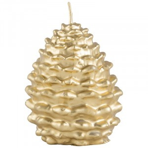 Свеча "Шишка" золотая большая Волшебная страна