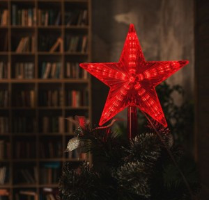 Звезда на елку ULD-H2121-031/STA RED STAR-3 31LED красная (мерц) 21x23см прозр.пров. IP20 Uniel