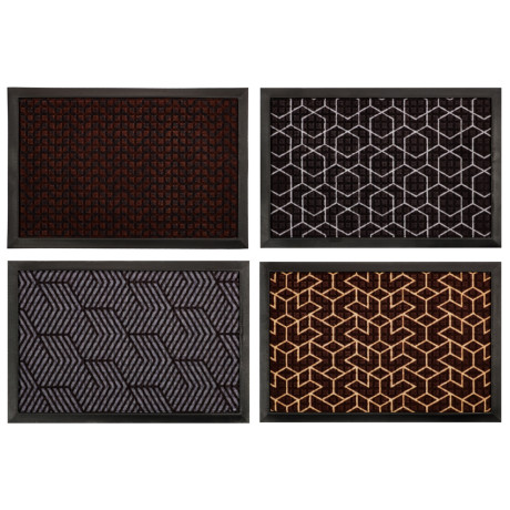 VETTA Коврик придверный, резиновый с ворсом полиэстер, 40x60см, 4 дизайна, арт.1