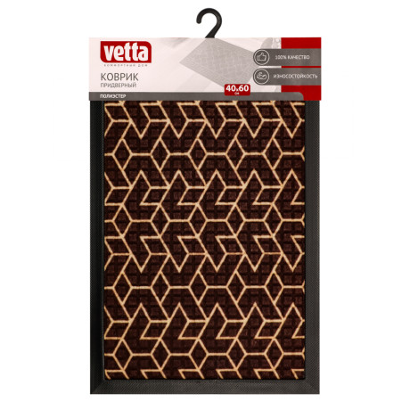 VETTA Коврик придверный, резиновый с ворсом полиэстер, 40x60см, 4 дизайна, арт.1