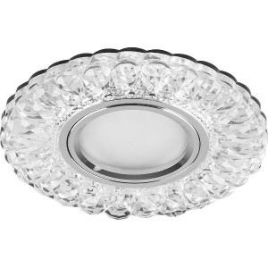 Feron св-к встр. MR16 GU5.3 CD938 подсветка св/д 4K круг прозрачный хром 112(65)x20 29471