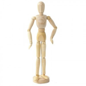 Манекен человека художественный BRAUBERG ART "CLASSIC", мужской, дерево, высота 30 см, 191289