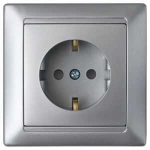 Bylectrica СТИЛЬ Роз. 1-местн. СУ земля со шторк. серебро, (РС16-317 серебро)