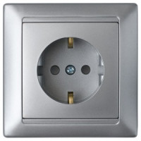 Bylectrica СТИЛЬ Роз. 1-местн. СУ земля со шторк. серебро, (РС16-317 серебро)