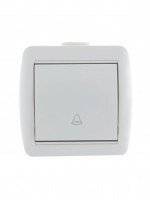 Lezard Ната кнопка звон. ОУ 1 кл. 16А бел. (корпус PC) 710-0200-103