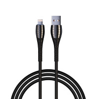 Кабель для зарядки USB(A)-iP BY Богатырь, 2.4А, 1м, Быстрая зарядка, штекер металл, черный