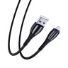 Кабель для зарядки USB(A)-iP BY Богатырь, 2.4А, 1м, Быстрая зарядка, штекер металл, черный