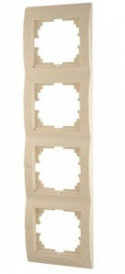 Lezard DERIY рамка 4 мест. верт. перламутр