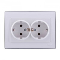 Lezard RAIN роз. СУ 2 мест. бел. с бок. вст. хром, земля, керамика (корпус PC) 703-0225-127