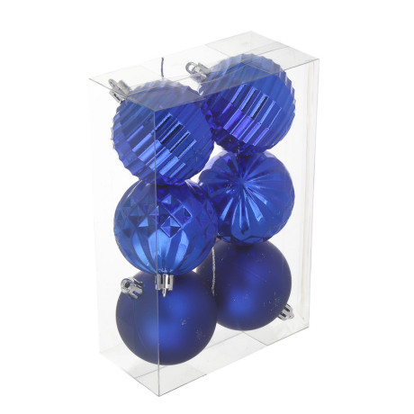 СНОУ БУМ Набор шаров 6 см, 6 шт, синий, 26-129