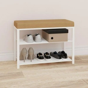 Банкетка Торонто 33С, каркас белый, сиденье бежевое, 88,5*30*49см, до 120кг БТ33СББ под заказ ЗМИ