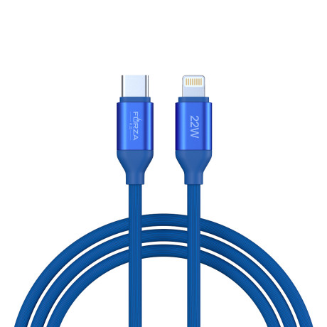 FORZA Кабель для зарядки Лето Type-C - iP, 1м, 2.4А, Быстрая зарядка, 22W,  прорез.кабель, пакет