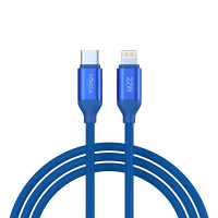 FORZA Кабель для зарядки Лето Type-C - iP, 1м, 2.4А, Быстрая зарядка, 22W,  прорез.кабель, пакет