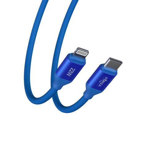 FORZA Кабель для зарядки Лето Type-C - iP, 1м, 2.4А, Быстрая зарядка, 22W,  прорез.кабель, пакет