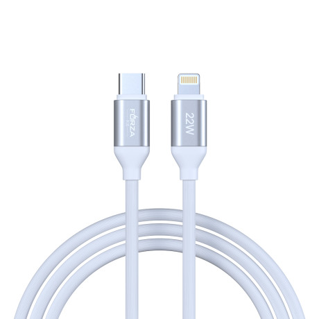 FORZA Кабель для зарядки Лето Type-C - iP, 1м, 2.4А, Быстрая зарядка, 22W,  прорез.кабель, пакет