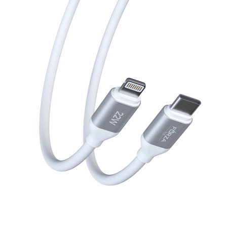 FORZA Кабель для зарядки Лето Type-C - iP, 1м, 2.4А, Быстрая зарядка, 22W,  прорез.кабель, пакет