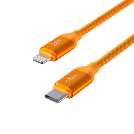 FORZA Кабель для зарядки Лето Type-C - iP, 1м, 2.4А, Быстрая зарядка, 22W,  прорез.кабель, пакет