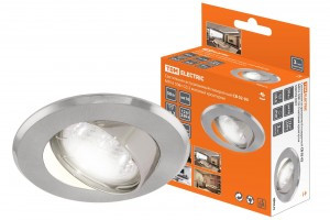 TDM GU5.3 MR16 50W св-к встр 02-03 поворот 12/220В мат хром/хром литая сталь (10!) SQ0359-0007