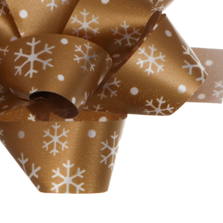 Набор бантов тм СНОУ БУМ принт снежинки, 10 см, 2 шт на подложке, ПП, 3 диз.