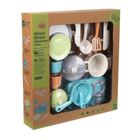 ИГРОЛЕНД Игровой набор посуды "Экопластик", 14 предметов, пластик, 37х7х39,5 см