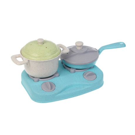 ИГРОЛЕНД Игровой набор посуды "Экопластик", 14 предметов, пластик, 37х7х39,5 см