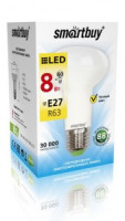 Smartbuy R63 E27 8W(600lm) 3000K 2K матовая пластик SBL-R63-08-30K-E27