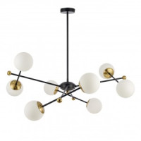 LUMION 6581/8 MODERNI LN25 черн., зол/бел. мет.  /стекло люстра E14 8x40W 220V MELODY