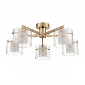 LUMION 6587/5C MODERNI LN25 зол./прозр., мет./стекло люстра E14 5x40W 220V VERDI