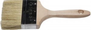 Кисть плоская ЗУБР "УНИВЕРСАЛ-ЭКСПЕРТ", светлая натуральная щетина, деревянная ручка, 4"/100мм