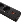 BY Удлинитель, сетевой фильтр Black 4 розетки, 3 м, 2*USB, 1*type-C,выкл., 2500Вт, чёрный