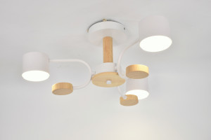 General Люстра 3GX53 50W 515х450х200 230V белый, мет/дер Альберто без пульта IP20 662210