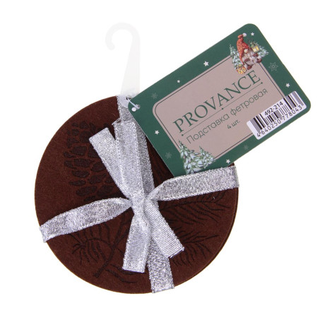 PROVANCE Фелиз Подставка фетровая 4шт, 10см, 100% полиэстер, натуральный
