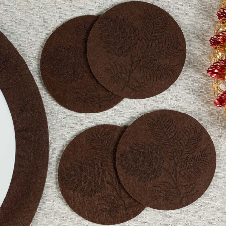 PROVANCE Фелиз Подставка фетровая 4шт, 10см, 100% полиэстер, натуральный