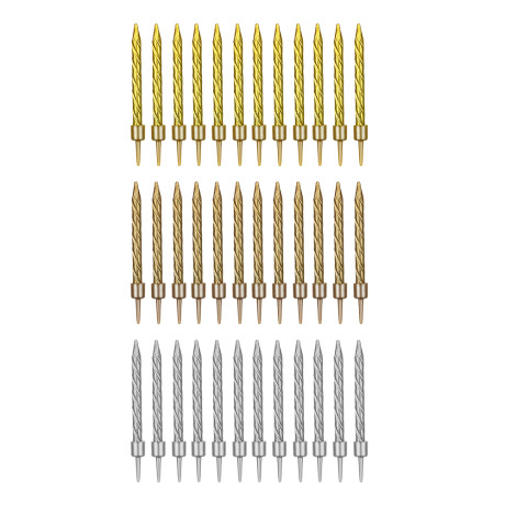 Набор свечей тм Fntastic 12 шт с подставками, парафин, 3 дизайна