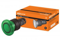 TDM Кнопка грибовидная SB7-CWM31-24V(LED) d35мм 1з зеленая  (10!) SQ0746-0050