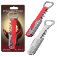 Открывалка/штопор (кратность 6шт!!!) пластик, металл AN13-28 Мультидом
