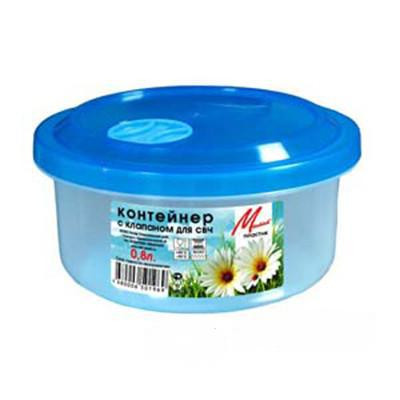 Контейнер 0,8л пищевой с клапаном МилихПластик 06208 (40)